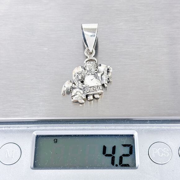 Vintage Thailand Sterling Silver 925 Guardian Angel Pendant - Picture 6 of 7